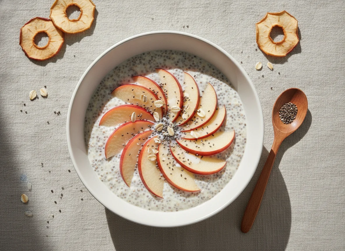 Chia-Pudding mit Apfel photo