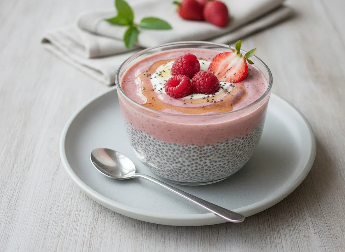 Chia-Pudding mit Beeren-Joghurt photo