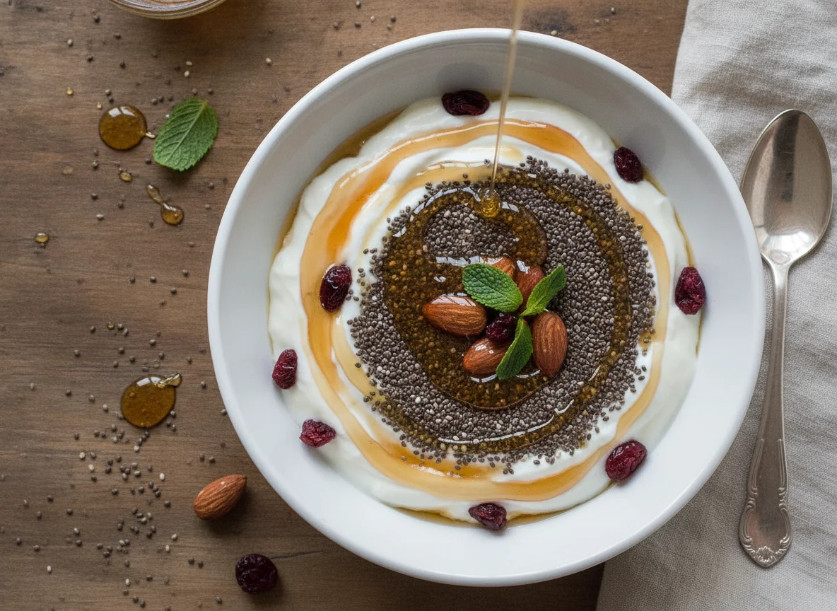 Chia-Pudding mit Joghurt photo