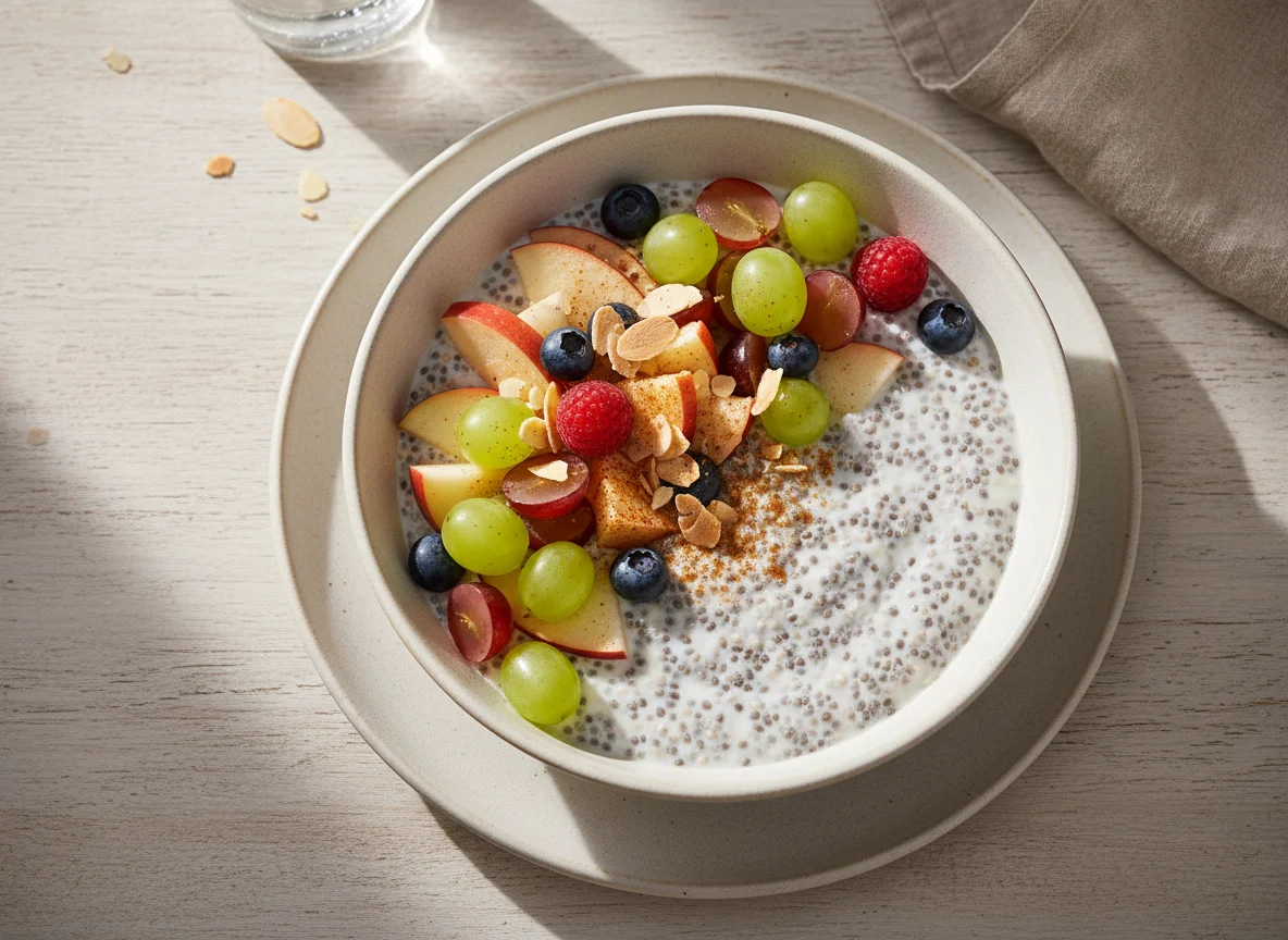 Chiasamenpudding mit Obst photo