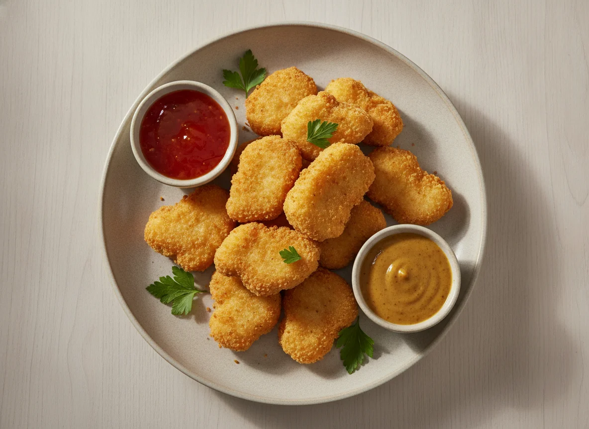 Chicken Nuggets mit Süß-Sauer- & Curry-Dip photo
