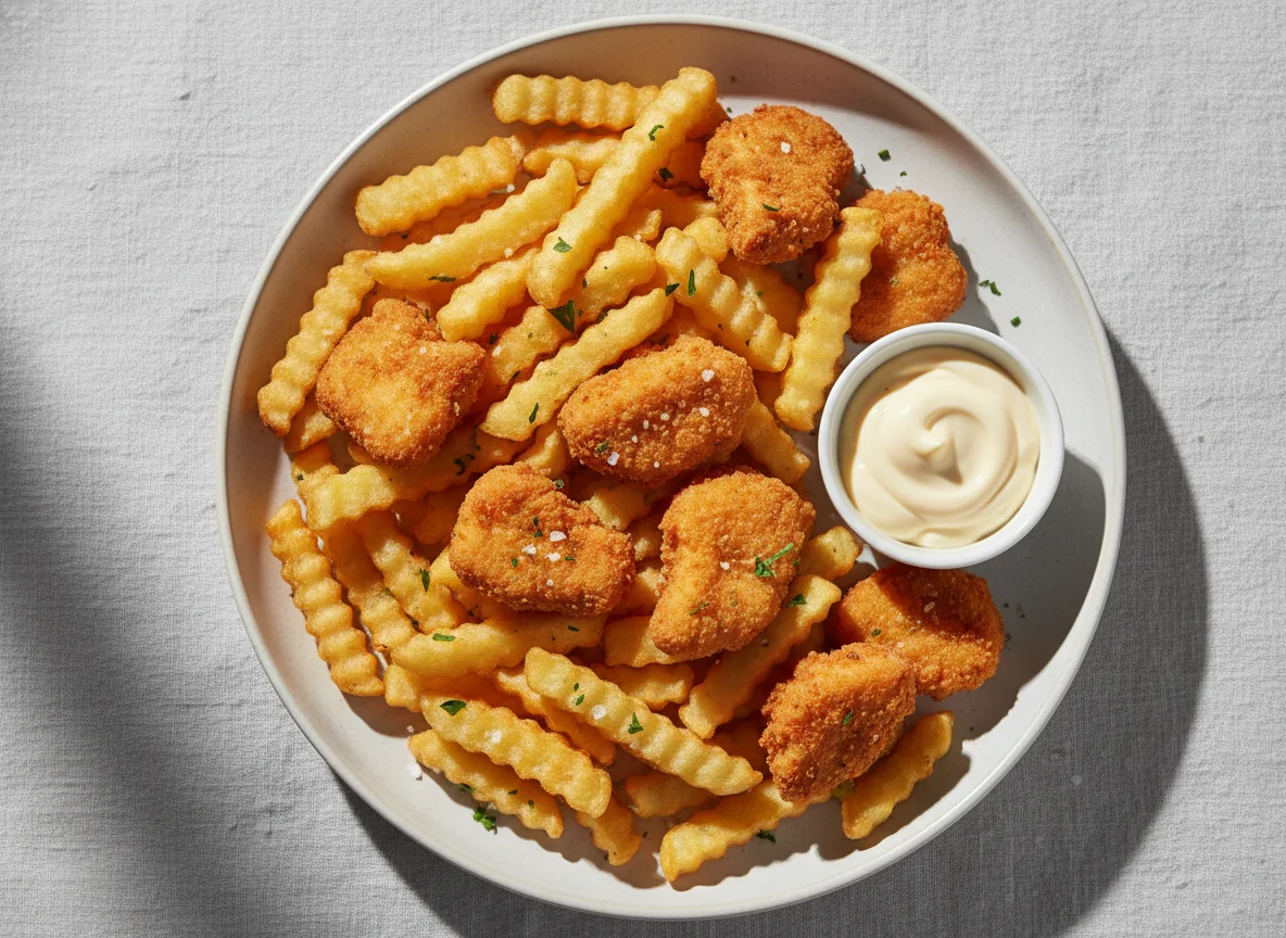 Chicken Nuggets und Pommes Frites photo