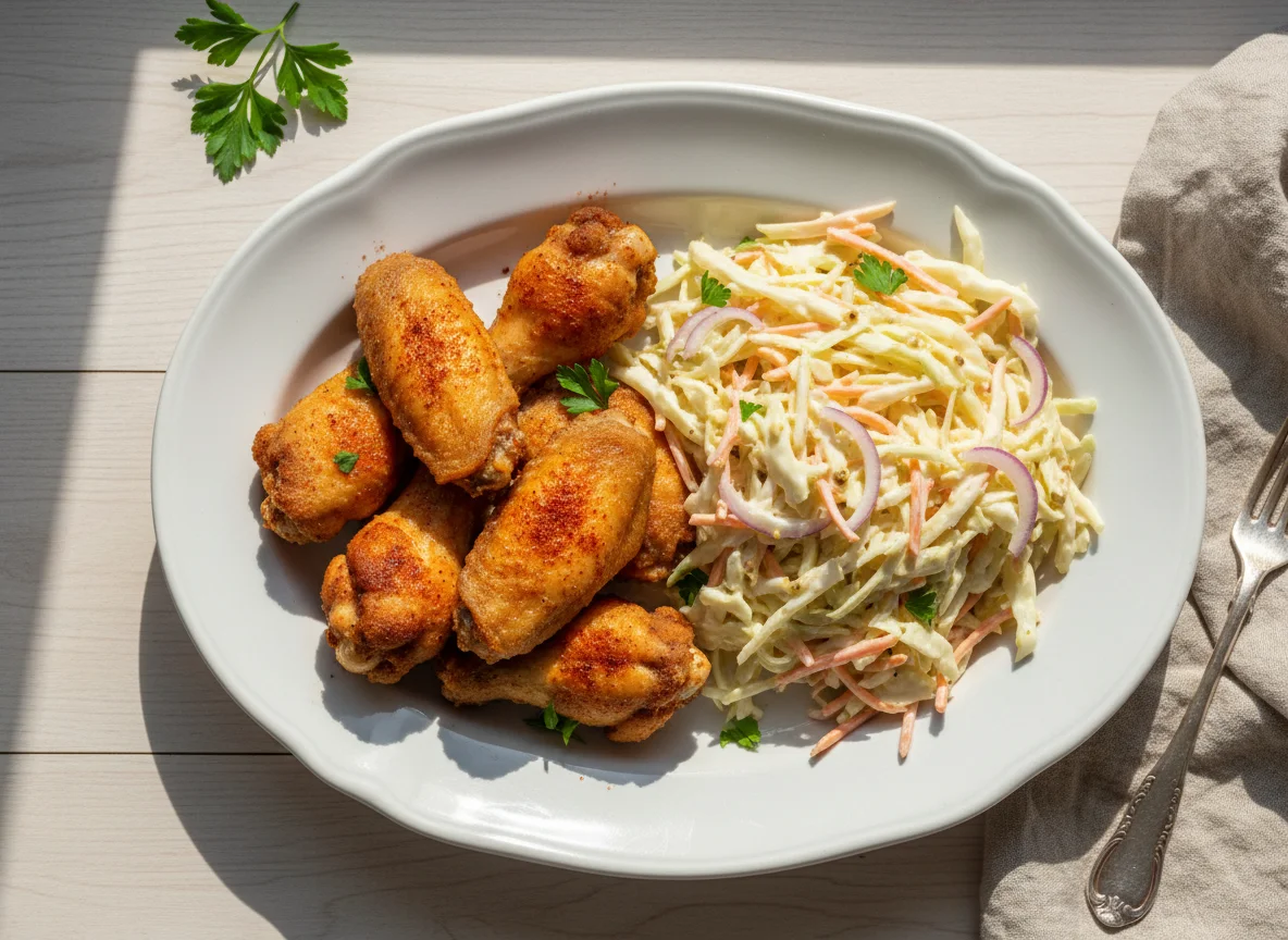 Chicken Wings mit Krautsalat photo