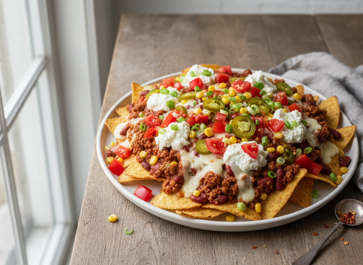 Chili Cheese Loaded Nachos photo