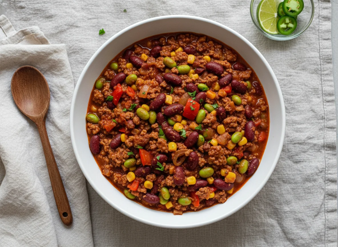 Chili con Carne mit Edamame photo
