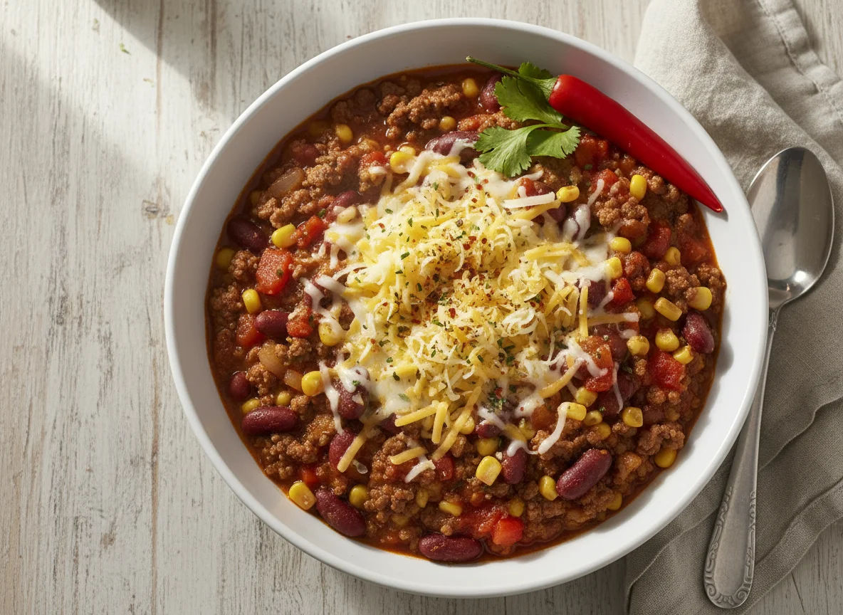 Chili con Carne mit Käse photo