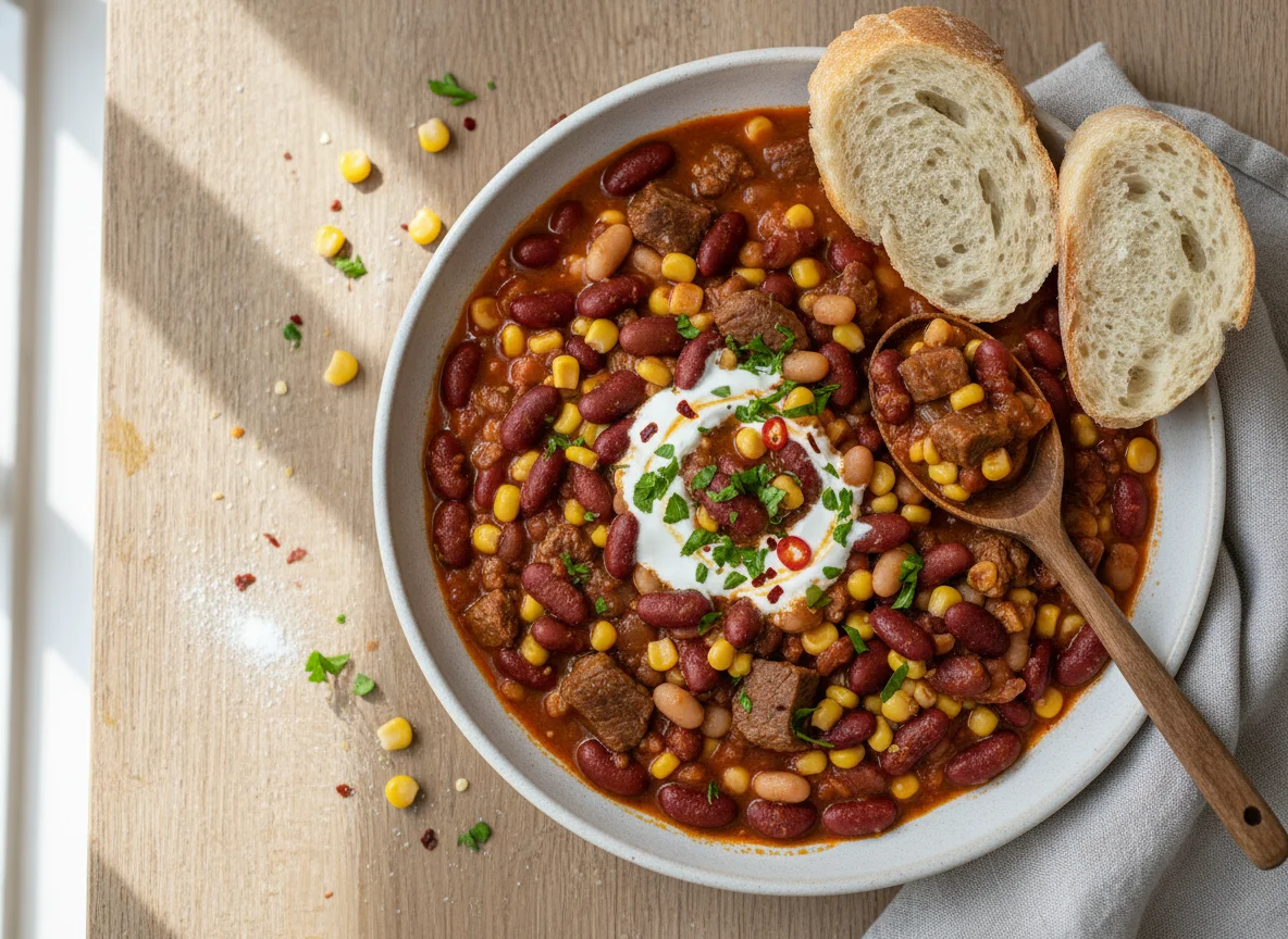 Chili mit Bohnen und Mais photo