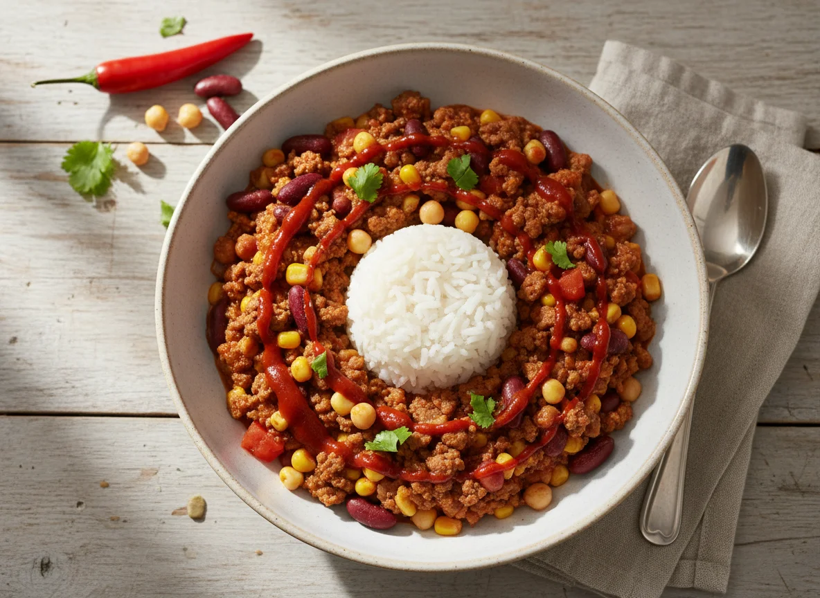 Chili mit Mais und Bohnen photo