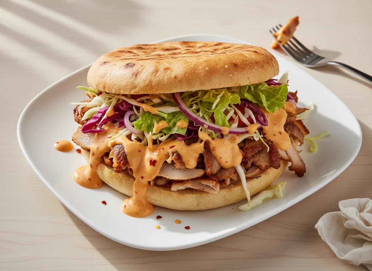 Chilli cheese Kebap sandwich photo