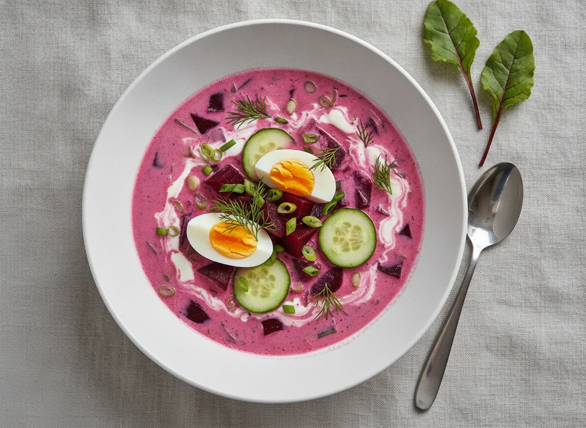 Chlodnik (Polnische kalte Rote-Bete-Suppe) photo