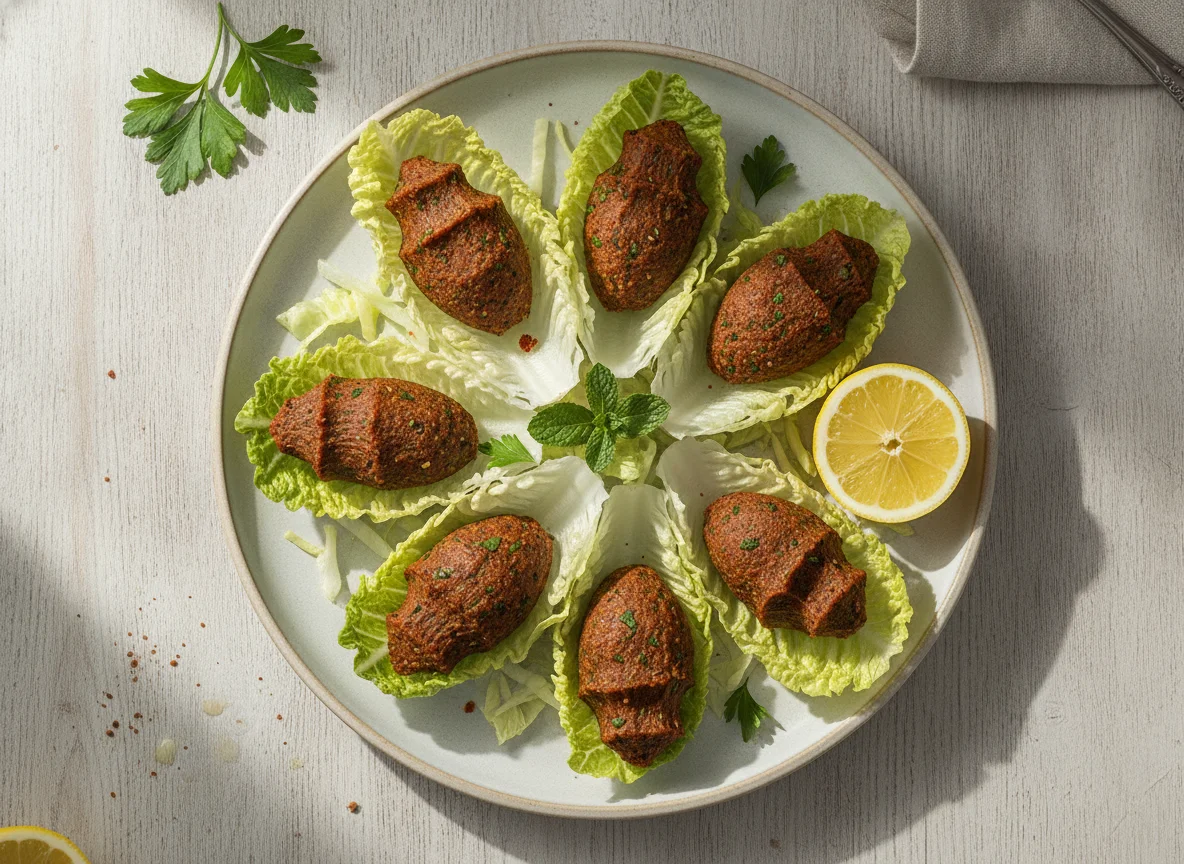 Çiğ Köfte auf Eisbergsalat photo