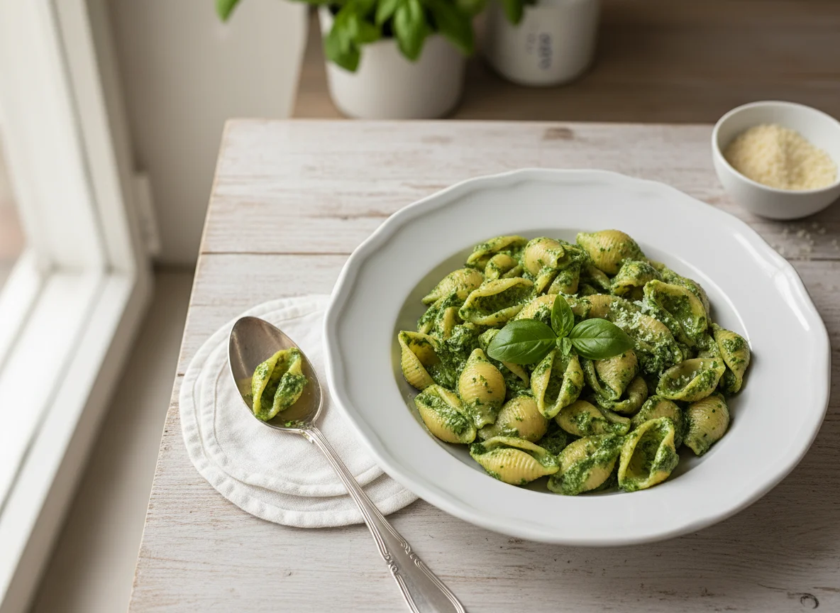 Conchiglie mit Spinatsauce photo