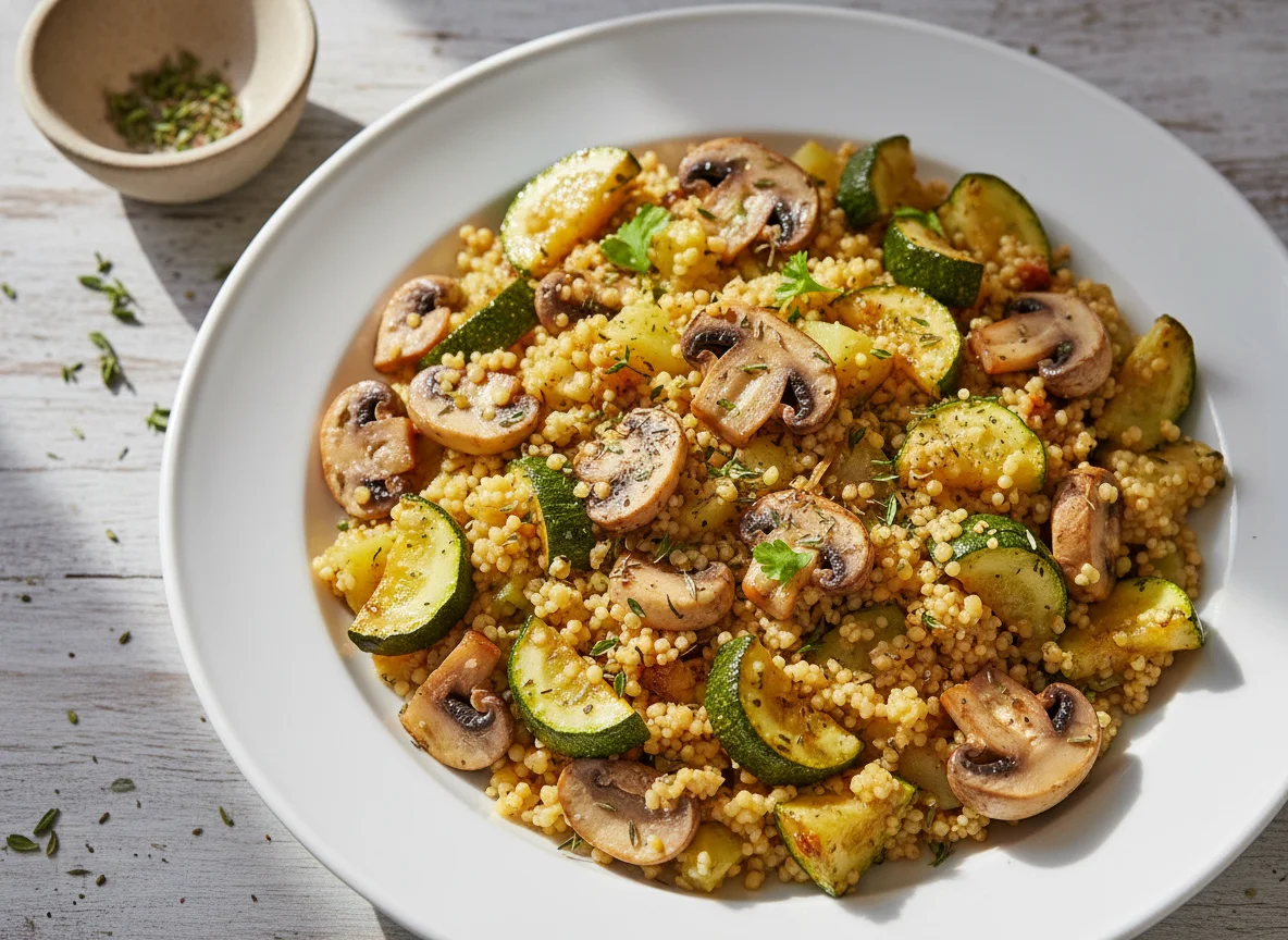 Couscous mit gebratenem Gemüse photo