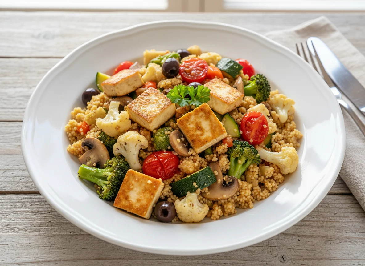 Couscous mit Gemüse und Tofu photo