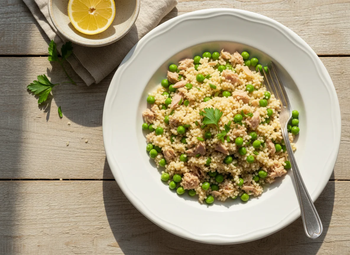 Couscous mit Thunfisch und Erbsen photo