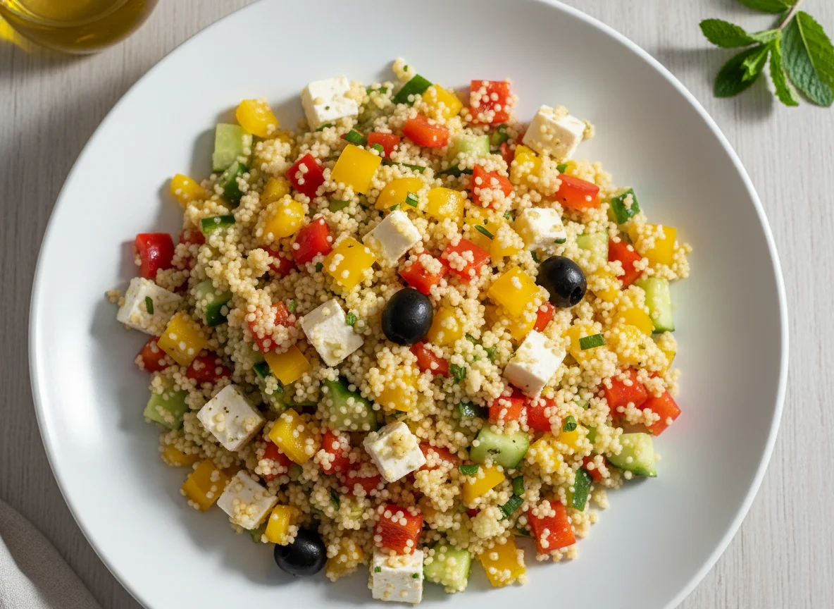 Couscous-Salat mit Paprika und Feta photo