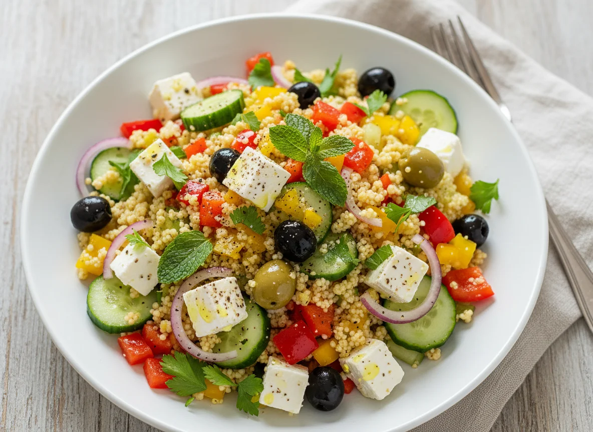 Couscous-Salat mit Schafskäse photo