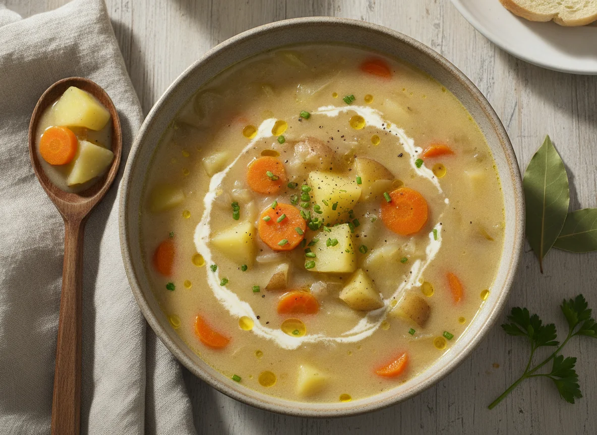 Cremige Kartoffel-Gemüsesuppe photo