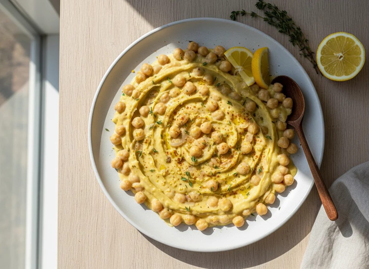 Cremige Zitronen-Kichererbsenpfanne photo