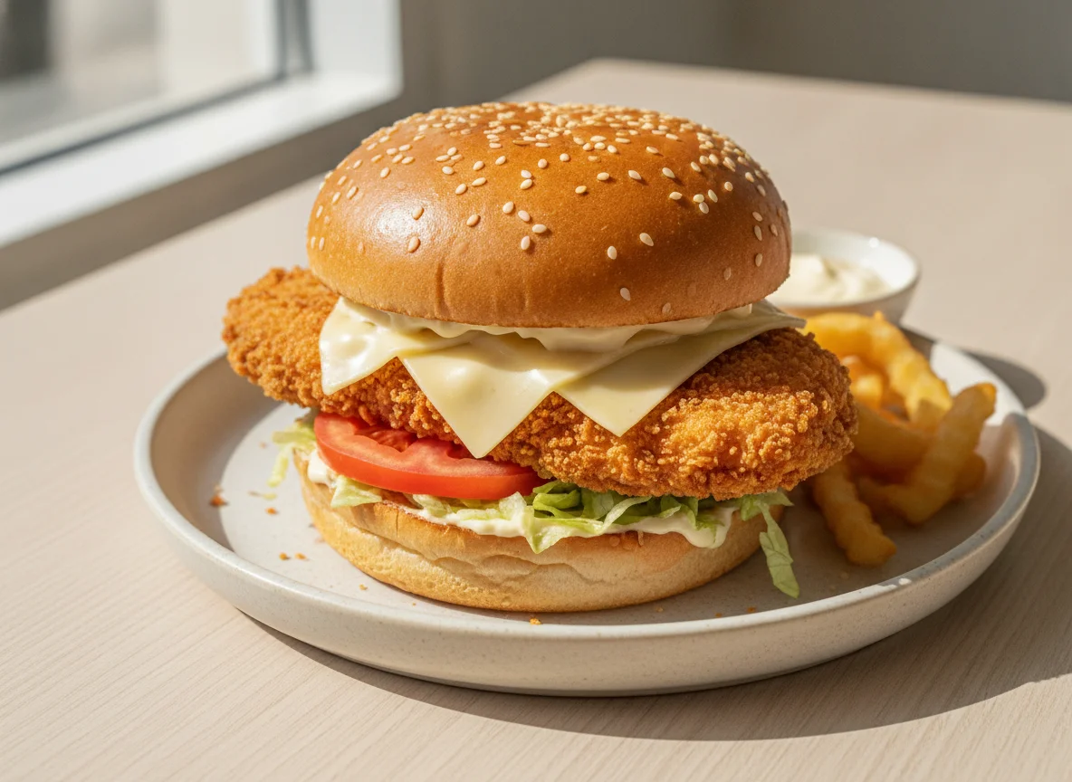 Crispy chicken burger selbstgemacht photo