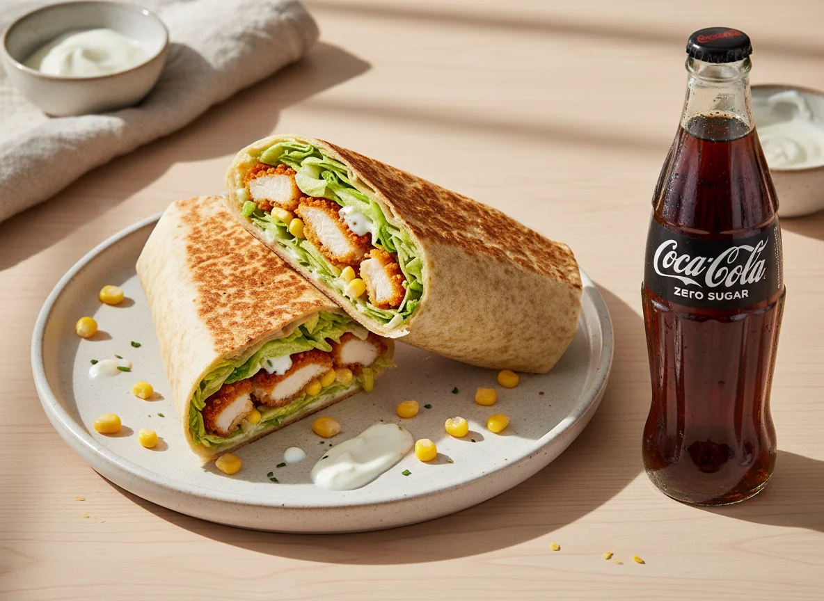 Crispy Chicken Wrap mit Cola Zero photo