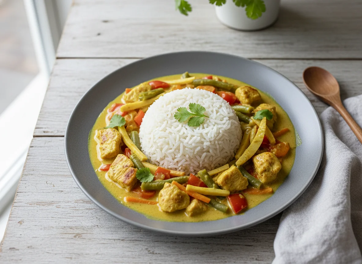 Curry mit Reis photo
