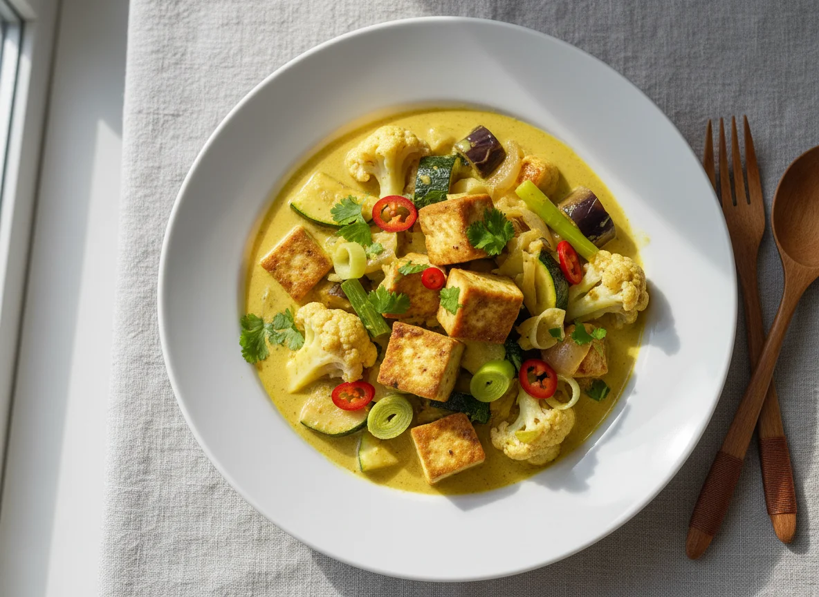 Curry mit Tofu und Gemüse photo