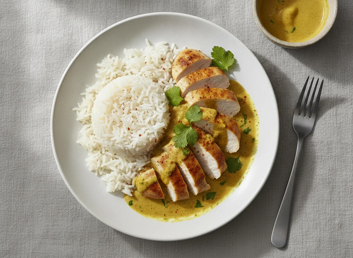 Curry-Reis mit Hähnchen photo