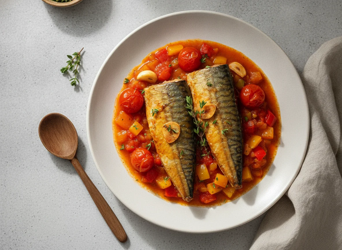 Delamaris Provencale Makrelen mit Gemüse in Tomatensauce photo