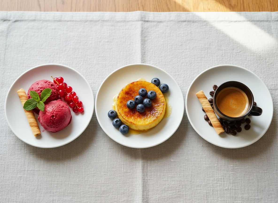 Dessert-Trio mit Kaffee photo