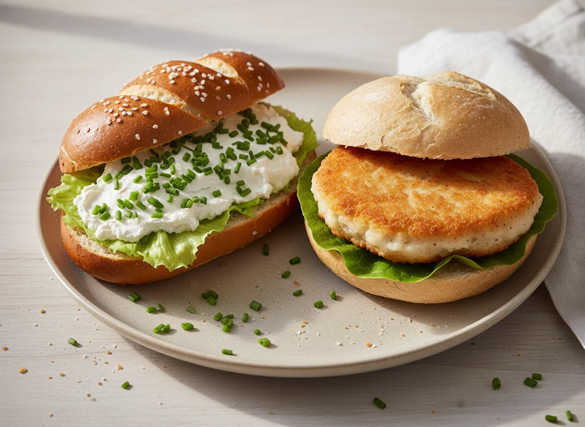 Deutsche Brötchen mit Belag photo