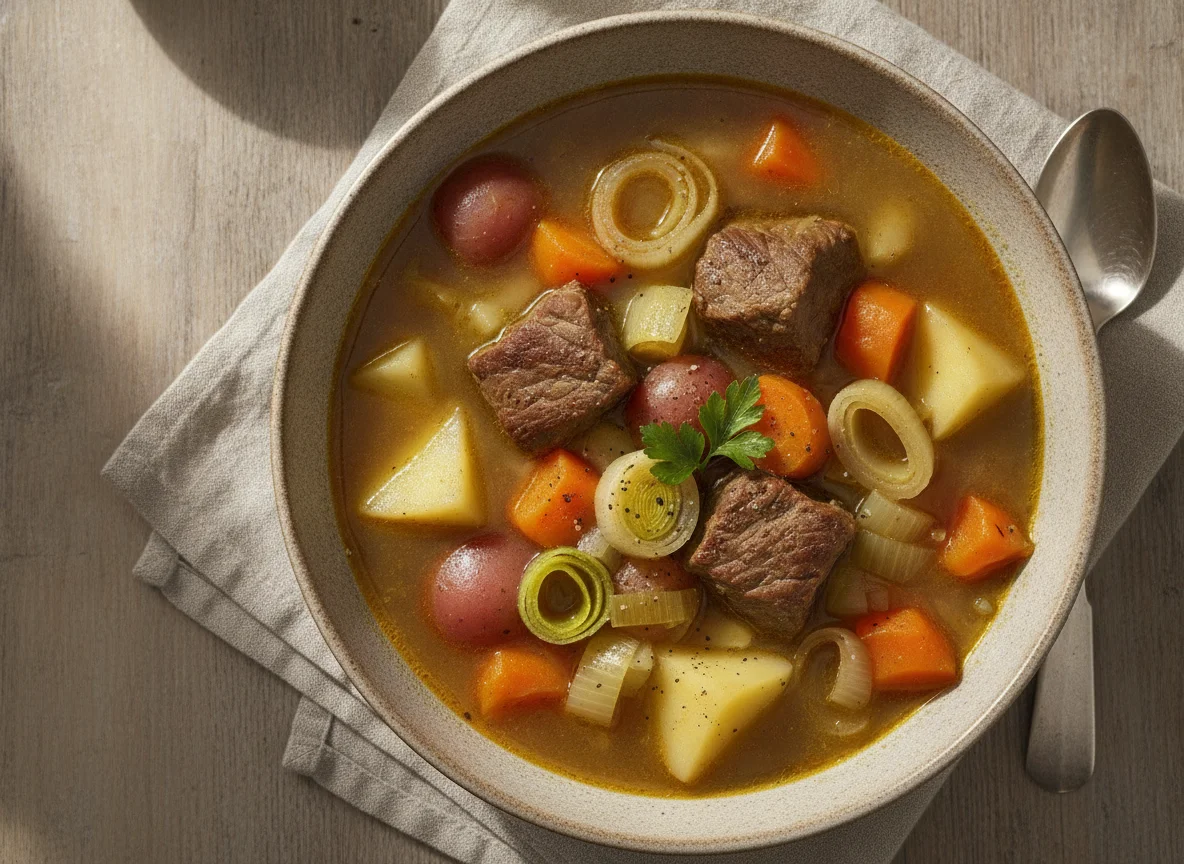 Deutscher Eintopf mit Fleisch und Gemüse photo