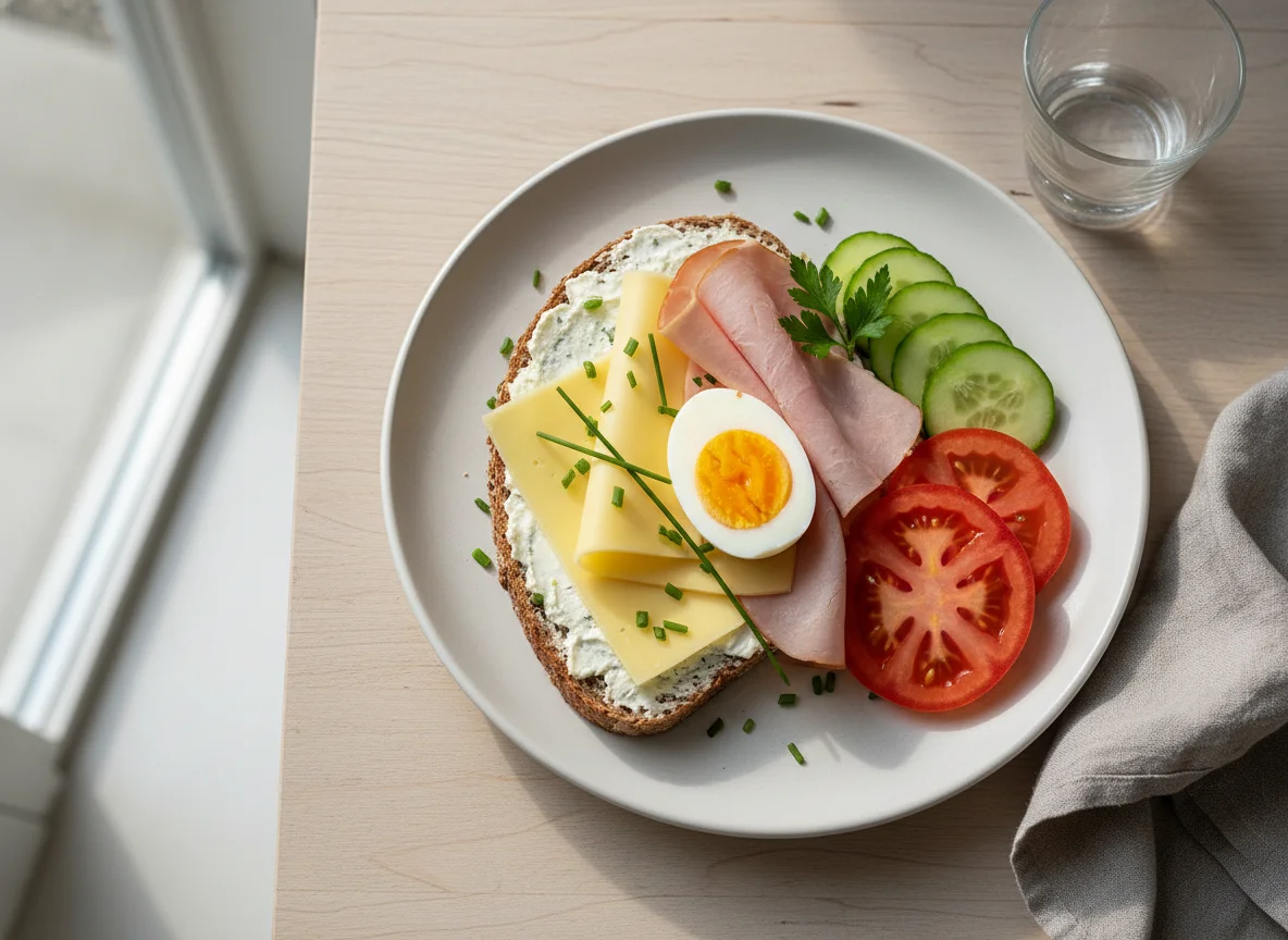 Deutsches Abendbrot mit Ei und Käse photo