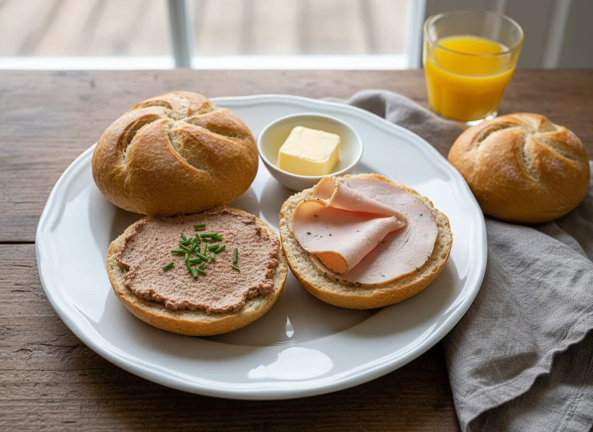 Deutsches Frühstück mit Brötchen photo