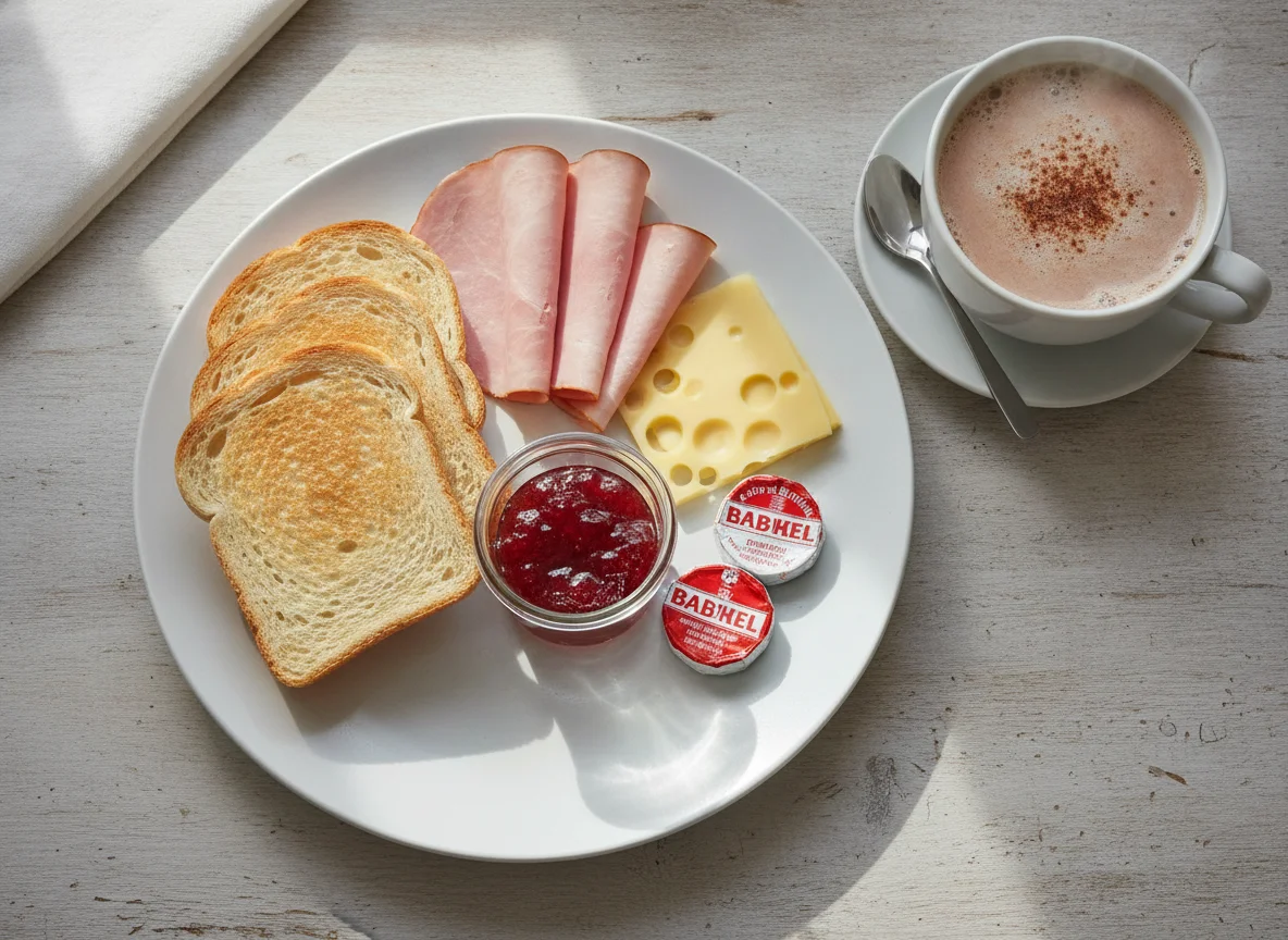 Deutsches Frühstück mit Kakao photo