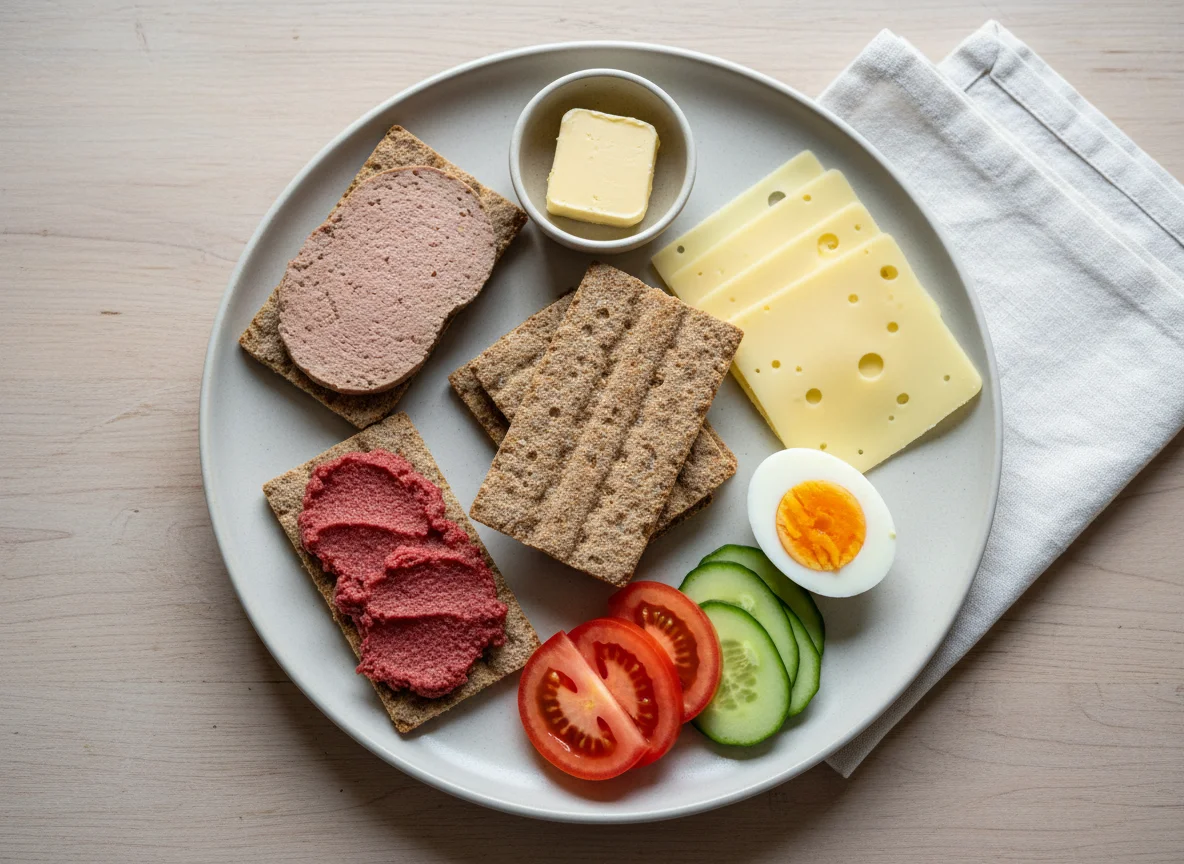 Deutsches Frühstück mit Knäckebrot photo