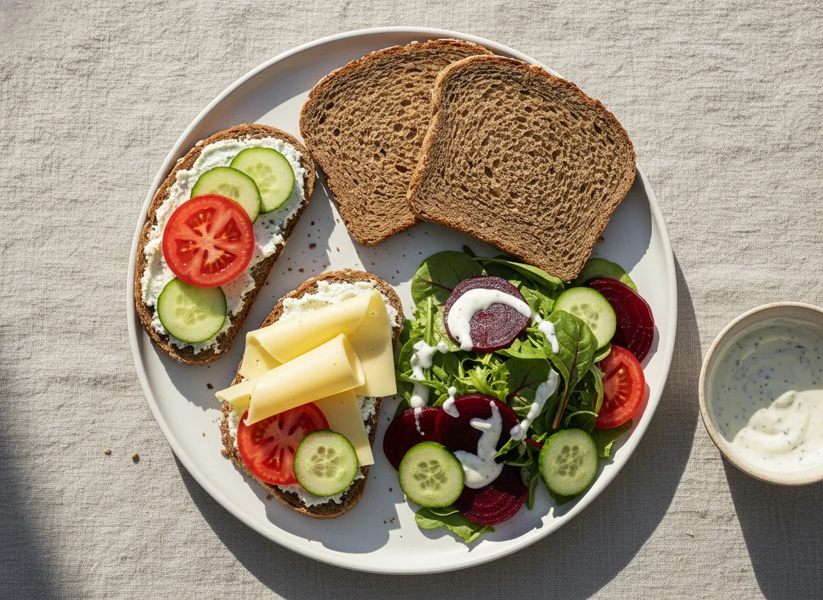 Deutsches Frühstück mit Salat photo