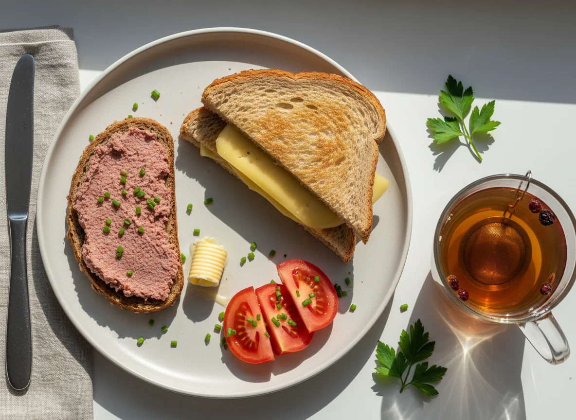 Deutsches Frühstück mit Toast und Brot photo