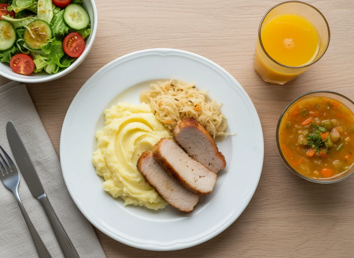 Deutsches Mittagessen mit Kassler photo
