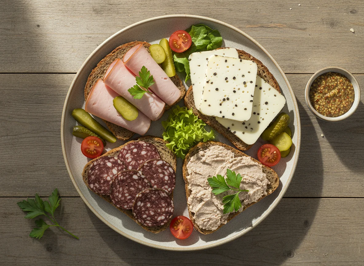 Deutsches Wurst- und Käsebrot photo