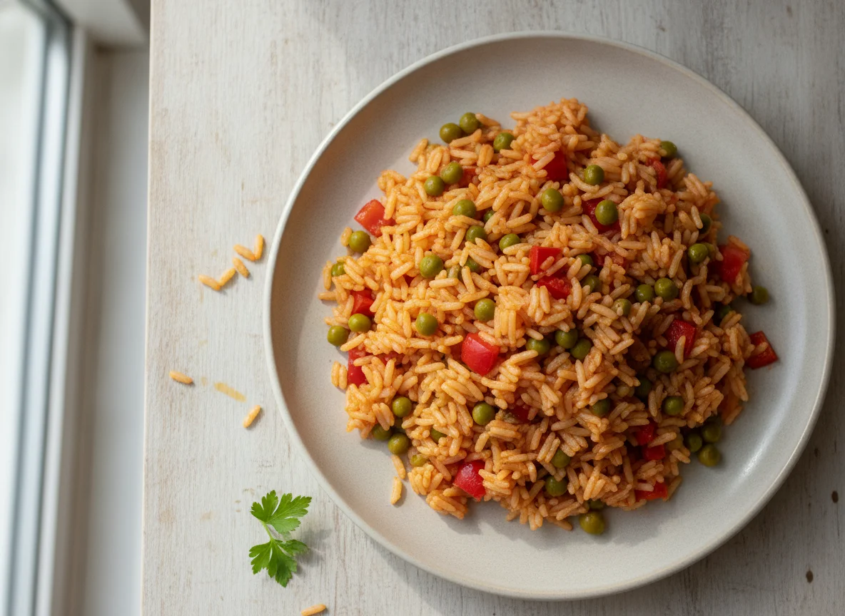 Djuvec Reis mit Erbsen und Paprika photo
