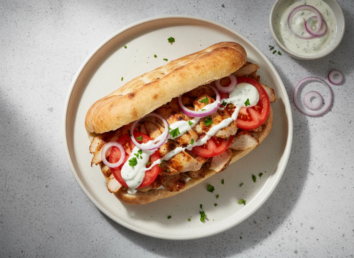 Döner Kebab im Brot photo