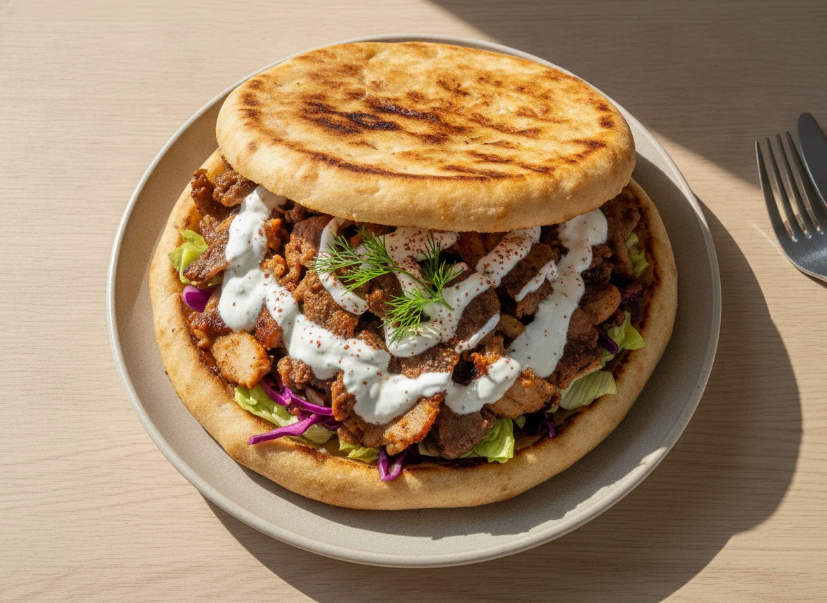 Döner Kebab im Fladenbrot (getoastet) photo
