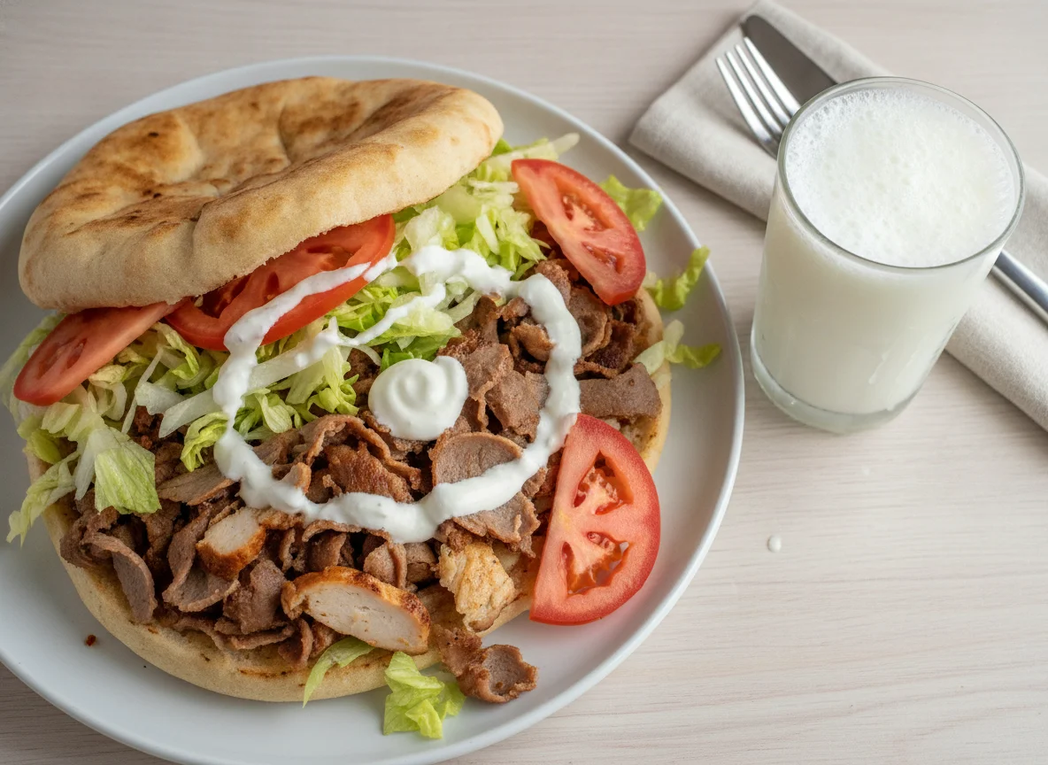 Döner Kebab mit Ayran photo