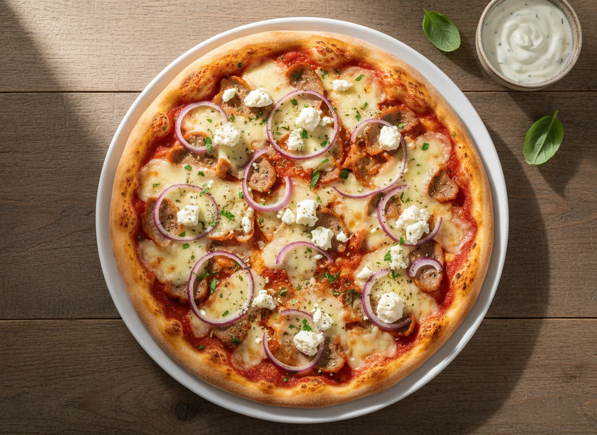 Döner Pizza mit Feta photo