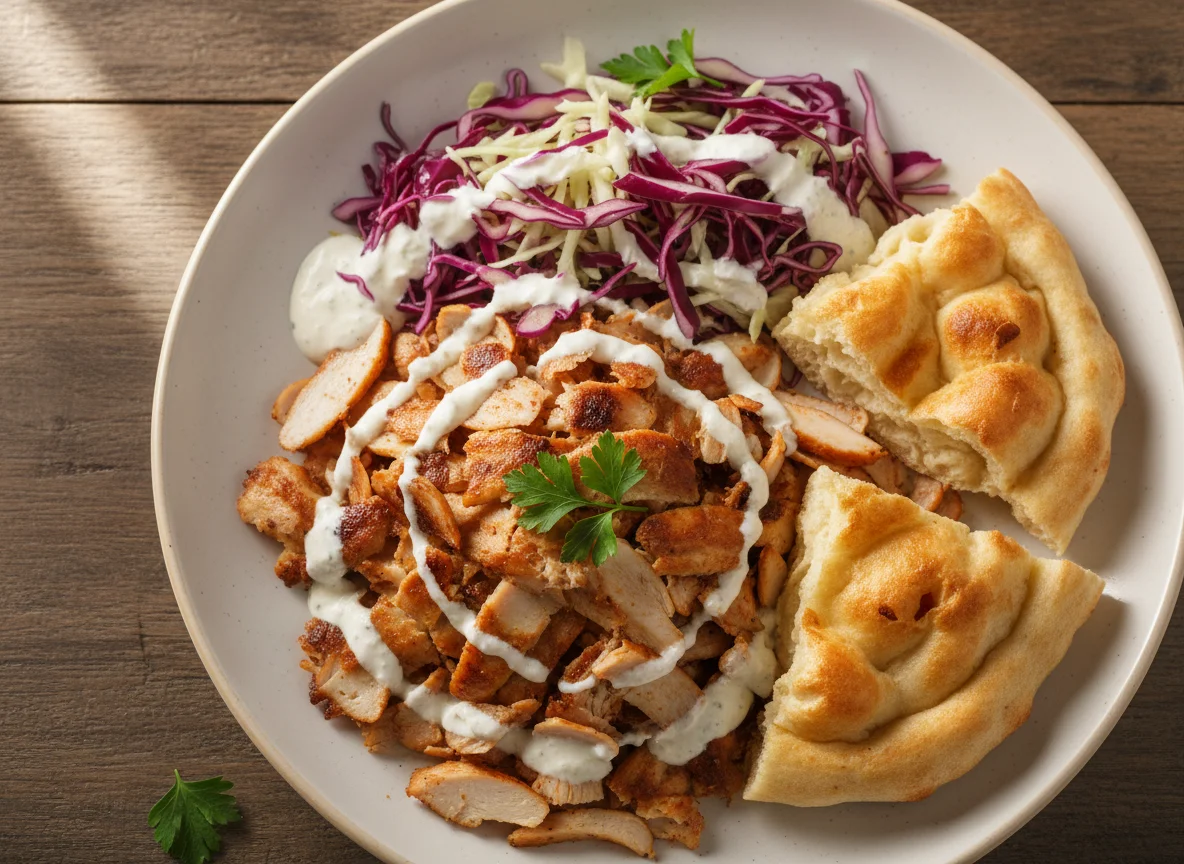 Döner Teller mit Fladenbrot photo