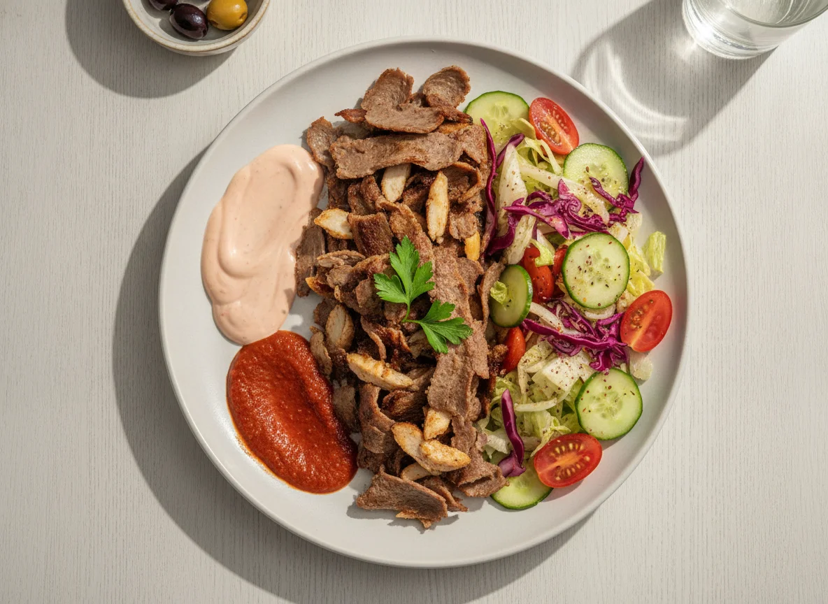 Döner Teller mit gemischtem Salat photo