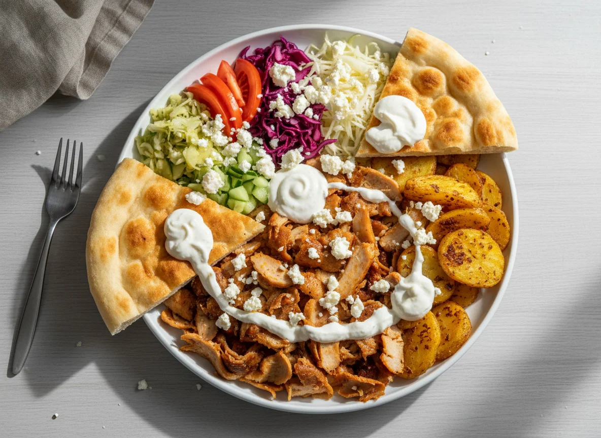 Döner Teller mit Kartoffeln photo