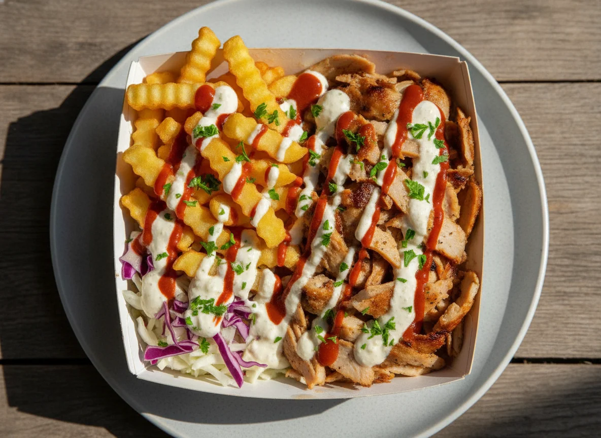 Döner-Box mit Pommes photo