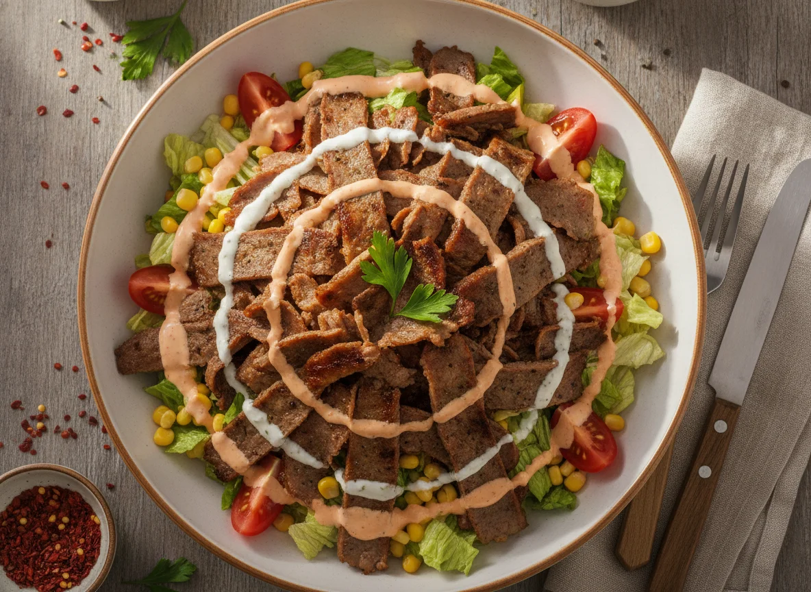 Döner-Salat mit Cocktailsauce photo